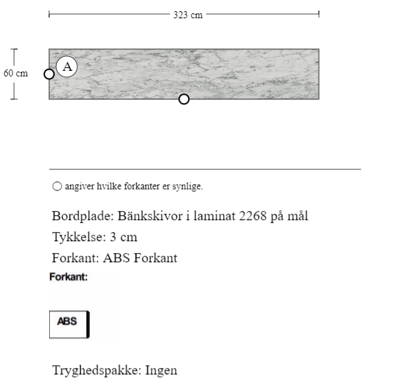 Bänkskivor i laminat 2268 på mål